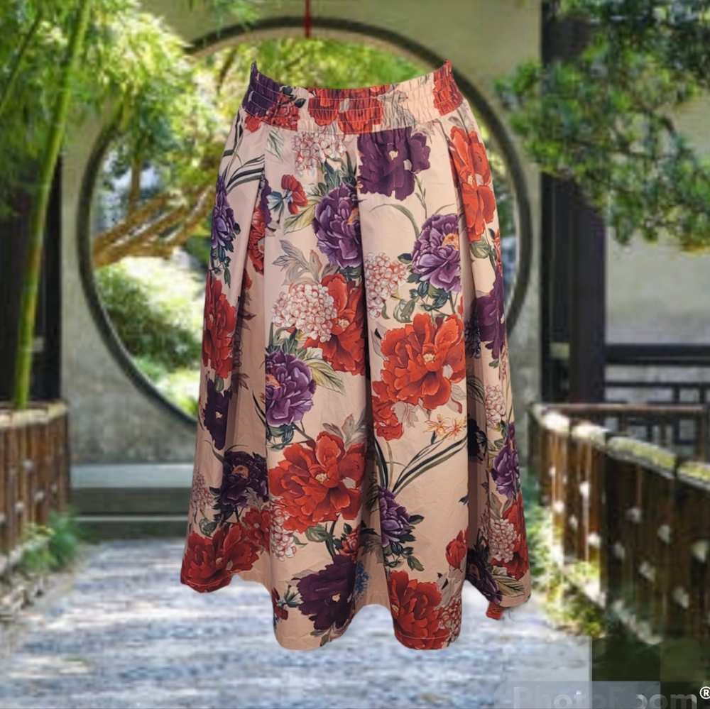 Floral Spring Cotton Skirt